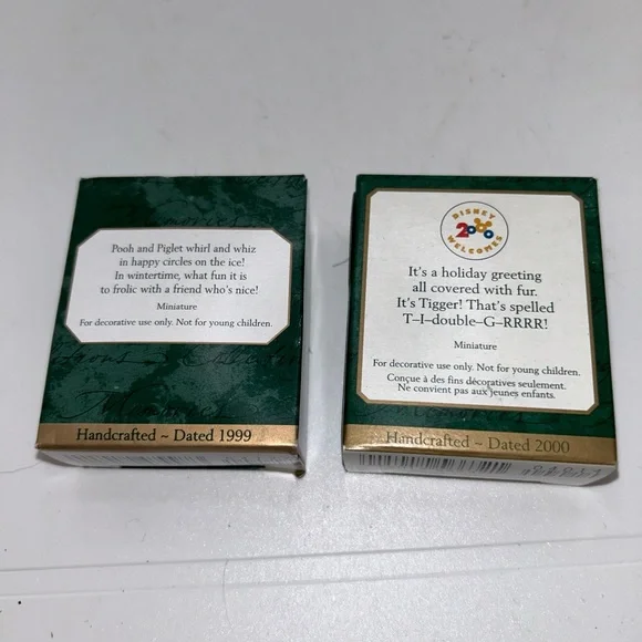 2 Hallmark Pooh Collection Piglet Tigger Miniature 1999-2000 Skating With Pooh - Picture 4 of 7